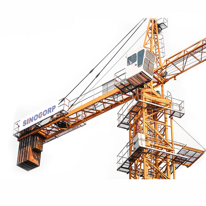 SINOCORP 8-тонный строительный башенный кран 60 м Бумный шасси тип / низкопотребляющий башенный кран с якорной рамой